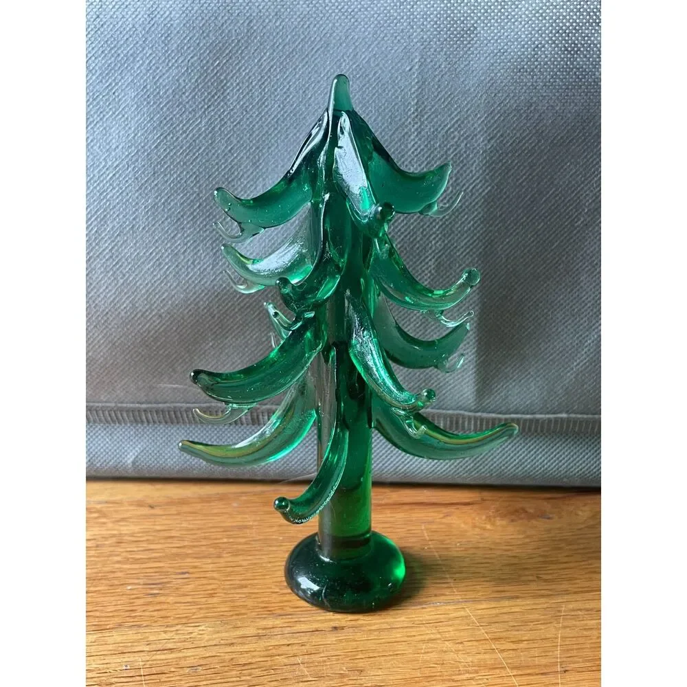 Hand Blown Art Glass Christmas Tree 12 Mini Glass Ornaments 6